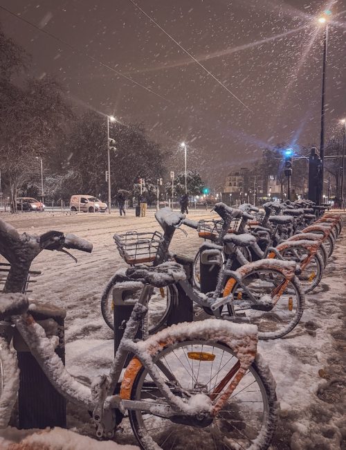 vélo nantes neige